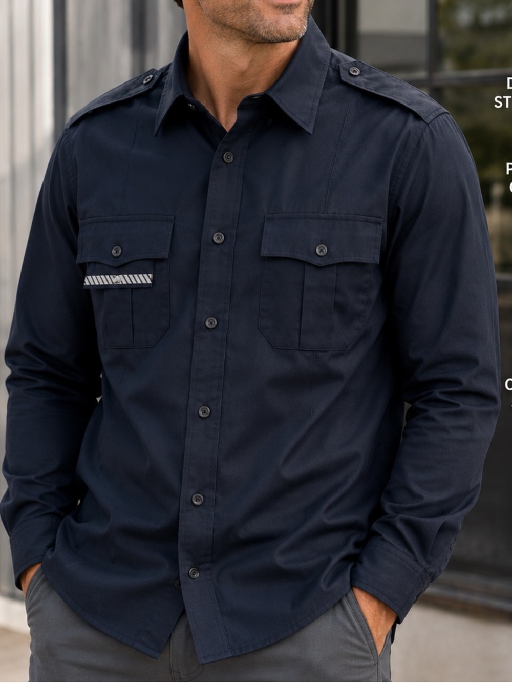 Blauer StreetGear 8906 Men’s Navy Uniform Utility Shirt Long Sleeve